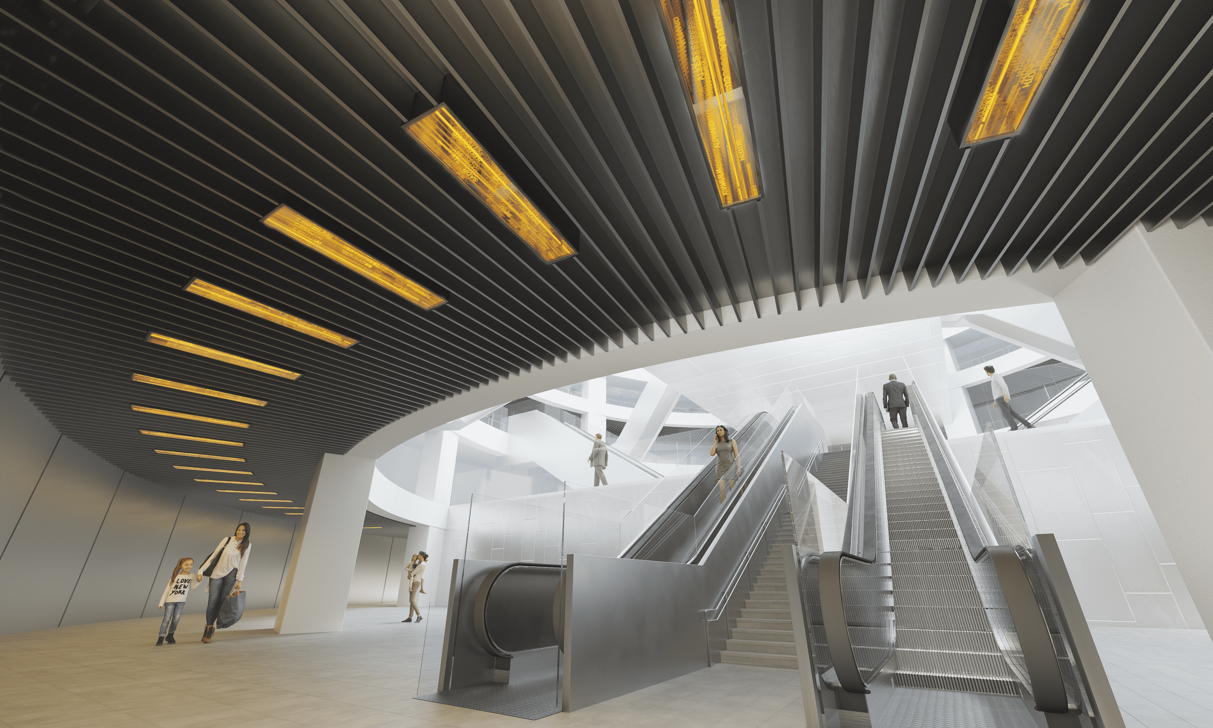 Perspective de l'œuvre en gare de Iván Navarro