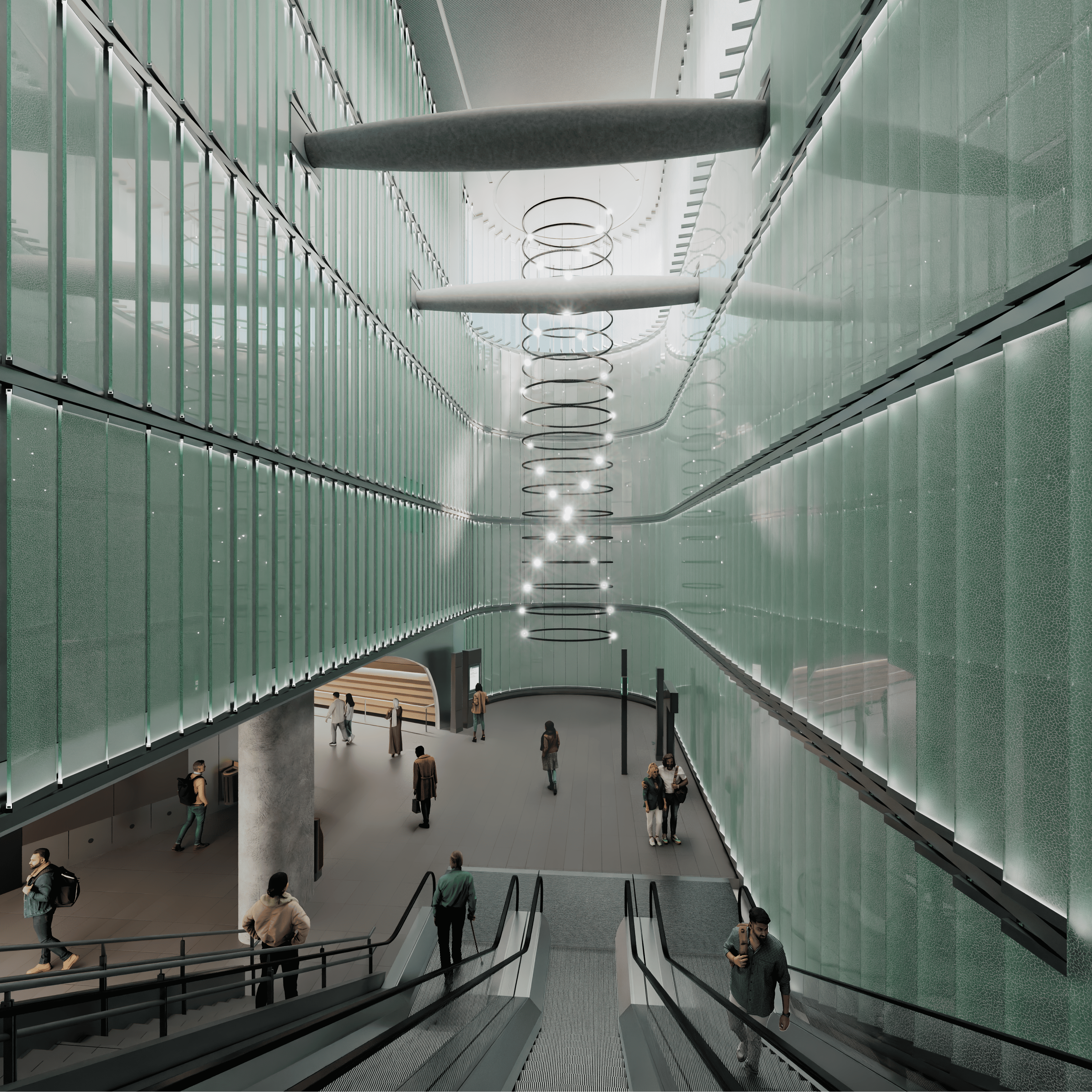 Perspective Gare d'Issy projet tandem Pablo Valbuena 