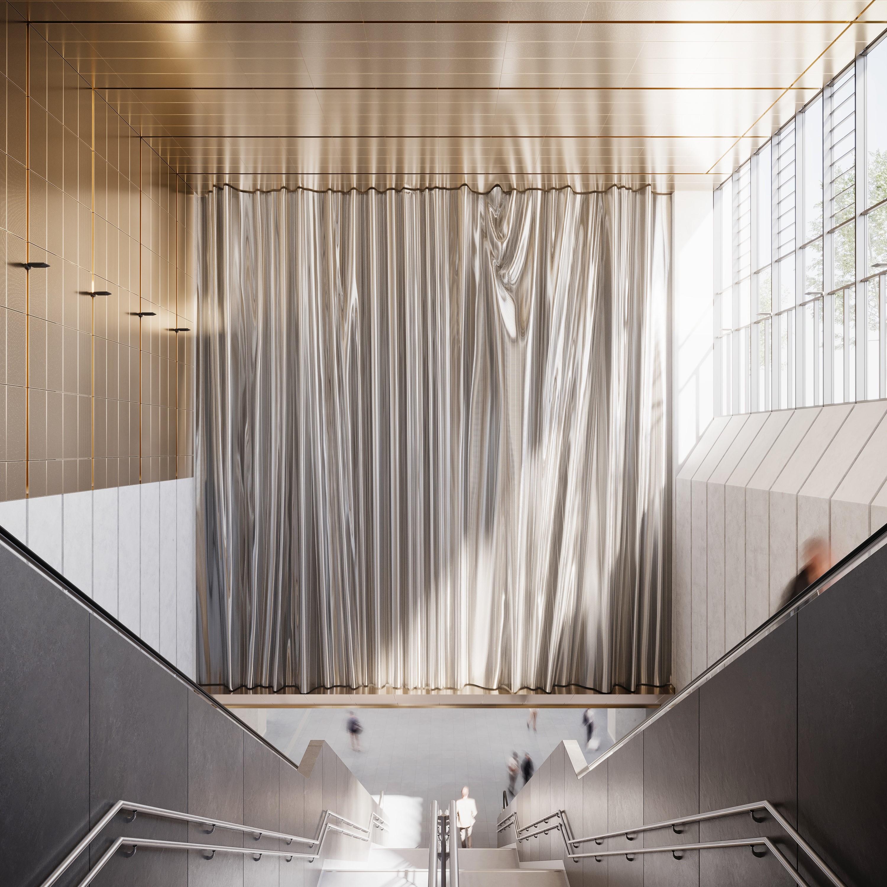 Perspective projet tandem Gare Nanterre La Folie