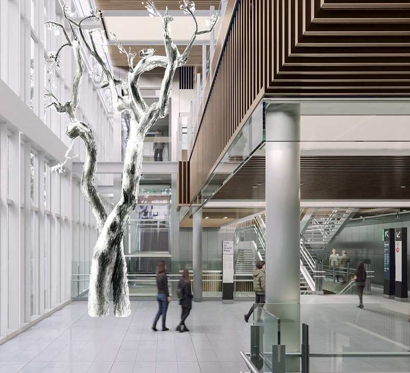 Perspective projet tandem Victoire Bourgois Gare Nanterre La Boule