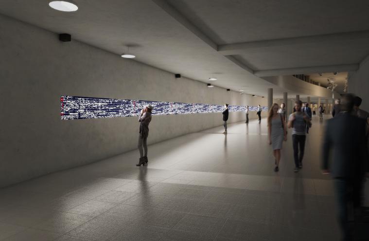 Pont de Sèvres - Oeuvre Tandem par Ryoji Ikeda