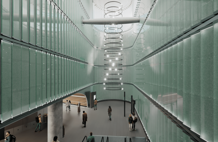 Perspective Gare d'Issy projet tandem Pablo Valbuena