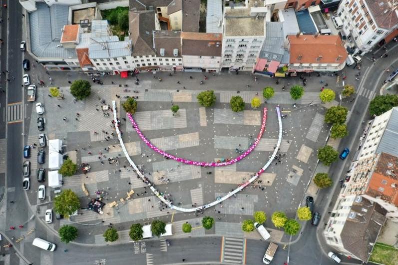 Vue aérienne du banquet du 28 Aout 2021 à Saint-Denis