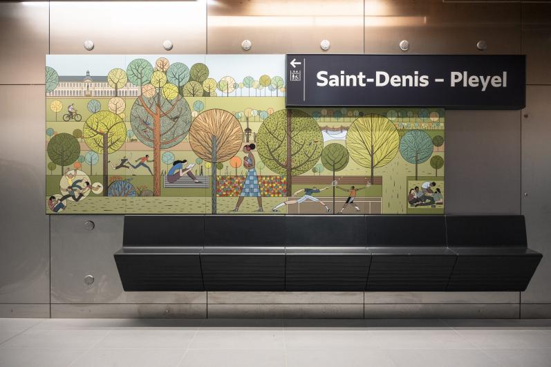 Photo d'une des illustrations installées sur les quais