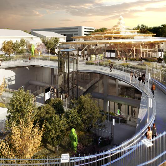 Perspective de l'oeuvre dans la gare Noisy- Champs