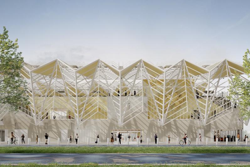 Perspective de l'œuvre en gare Université Paris-Saclay - Jérémy Gobé + Atelier Novembre et Benthem Crouwel